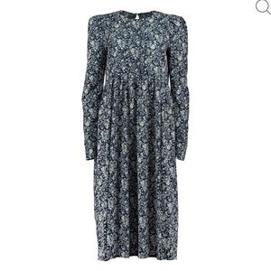 Nina Blanc Manuela dress navy white floral size XS